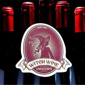 WITCHY WINE Witchy Sorceress Supreme Potion B0ttle Label Sticker Spells Hex